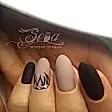 Маникюр гель-лак + матовый топ  + стразы